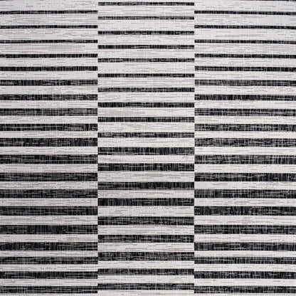 3' X 5' Ivory And Black Striped Indoor Outdoor Area Rug HomeRoots