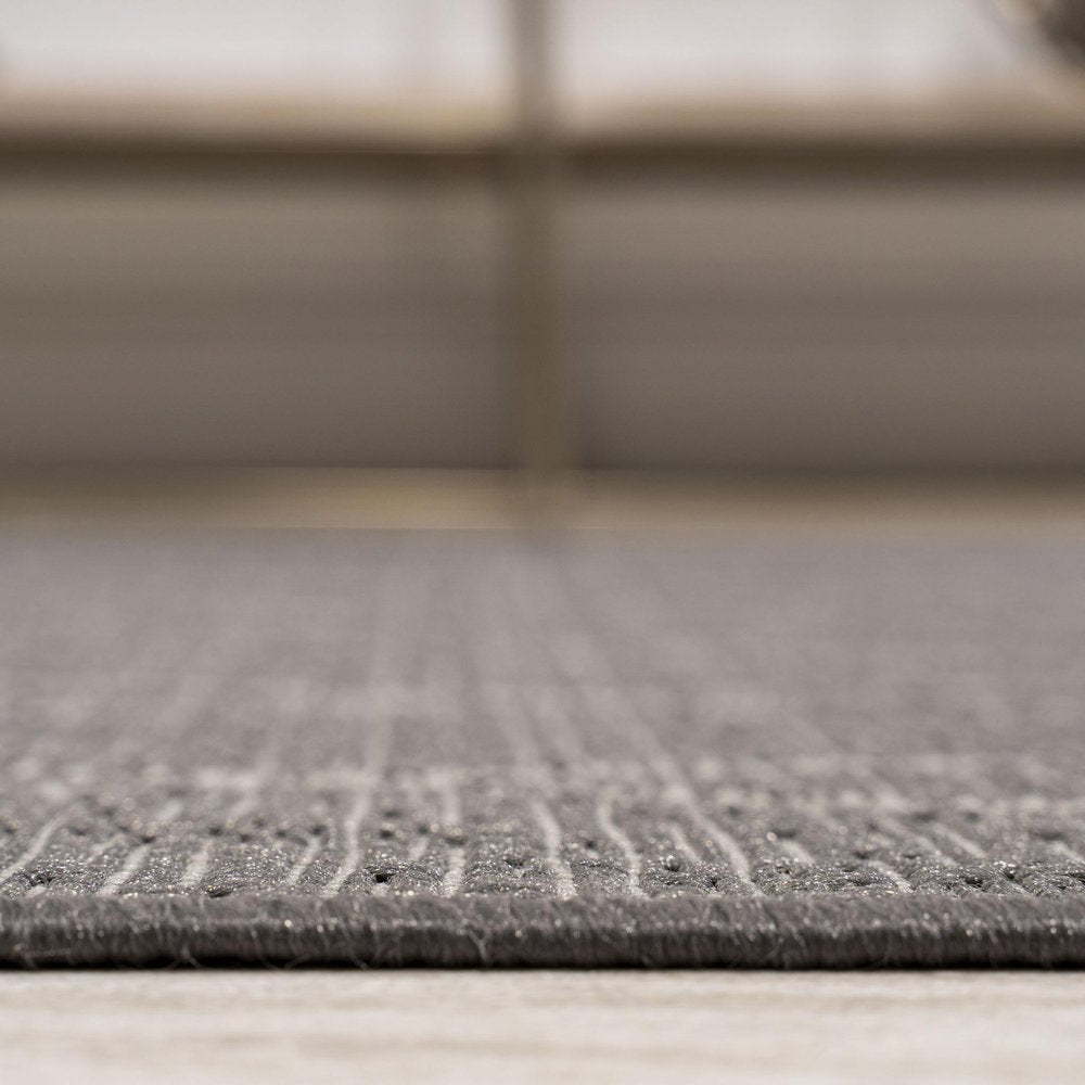 10' Gray And Cream Moroccan Indoor Outdoor Runner Rug HomeRoots