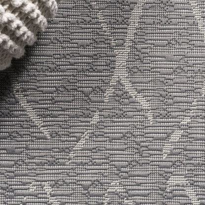 10' Gray And Cream Moroccan Indoor Outdoor Runner Rug HomeRoots