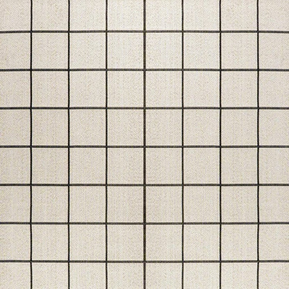 5' X 8' Cream And Dark Gray Plaid Indoor Outdoor Area Rug HomeRoots