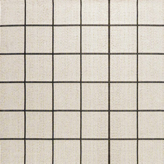 8' X 10' Cream And Dark Gray Plaid Indoor Outdoor Area Rug