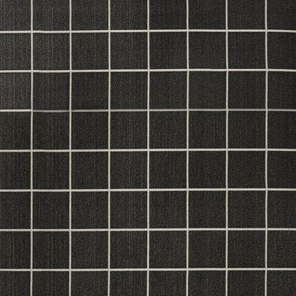 4' X 6' Dark Gray And Cream Plaid Indoor Outdoor Area Rug