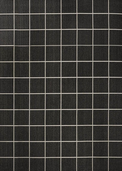 4' X 6' Dark Gray And Cream Plaid Indoor Outdoor Area Rug HomeRoots