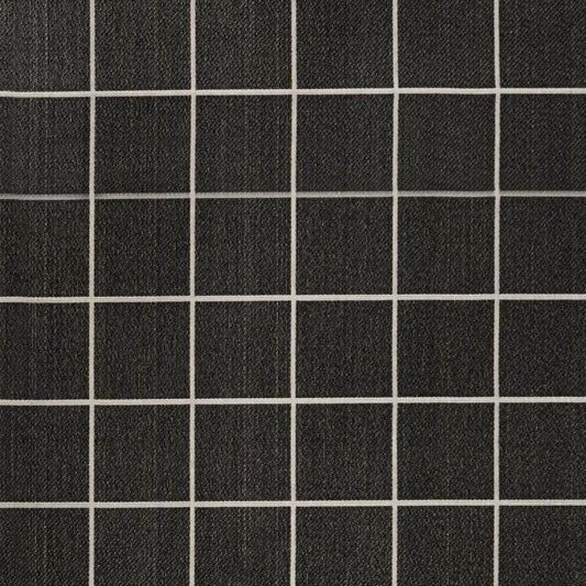 8' X 10' Dark Gray And Cream Plaid Indoor Outdoor Area Rug