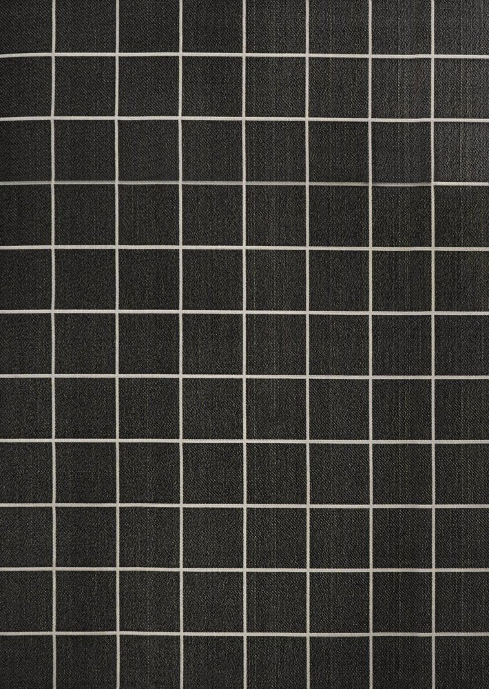 8' X 10' Dark Gray And Cream Plaid Indoor Outdoor Area Rug — view 3