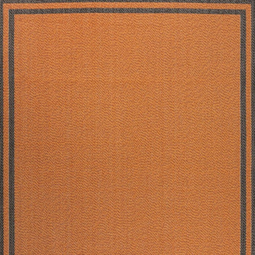 8' X 10' Orange And Dark Gray Striped Indoor Outdoor Area Rug HomeRoots