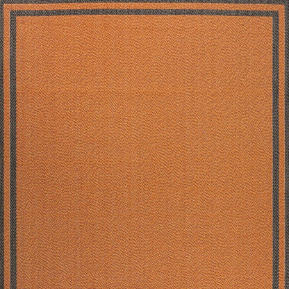 8' X 10' Orange And Dark Gray Striped Indoor Outdoor Area Rug HomeRoots