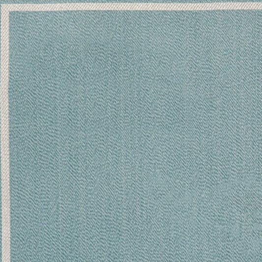 4' X 6' Aqua And Beige Striped Indoor Outdoor Area Rug