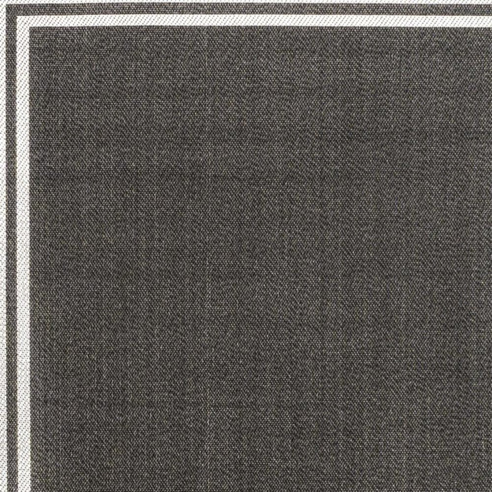 4' X 6' Black And Cream Striped Indoor Outdoor Area Rug HomeRoots