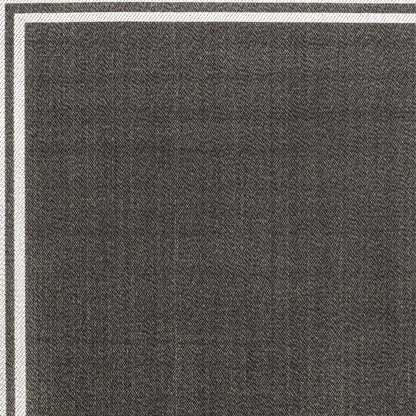 4' X 6' Black And Cream Striped Indoor Outdoor Area Rug