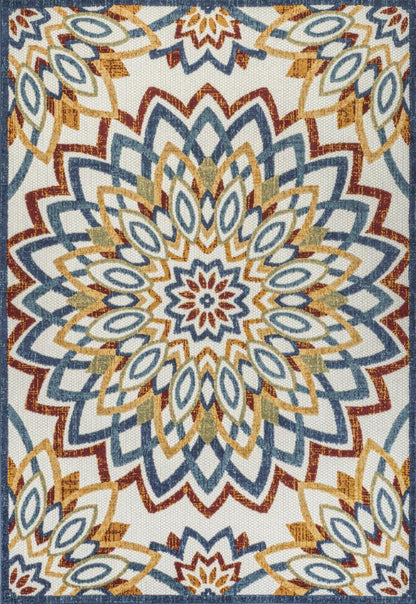 8' X 10' Red Blue And Yellow Medallion Indoor Outdoor Area Rug HomeRoots