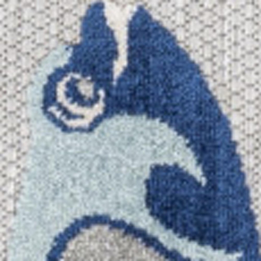 3' X 5' Gray And Navy Blue Animal Print Indoor Outdoor Area Rug — view 2