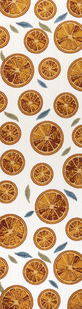 8' Orange And Cream Polka Dot Indoor Outdoor Runner Rug HomeRoots