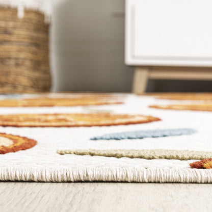 8' Orange And Cream Polka Dot Indoor Outdoor Runner Rug HomeRoots