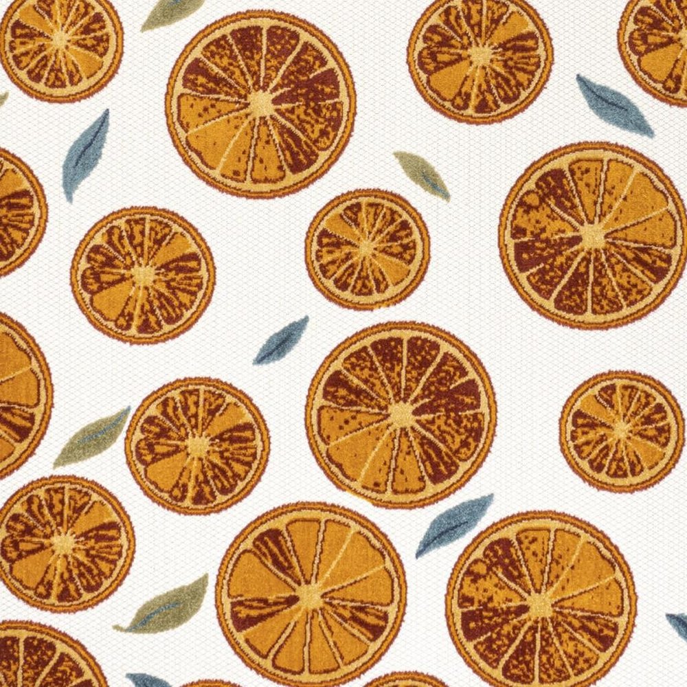 4' X 6' Orange And Cream Polka Dot Indoor Outdoor Area Rug HomeRoots
