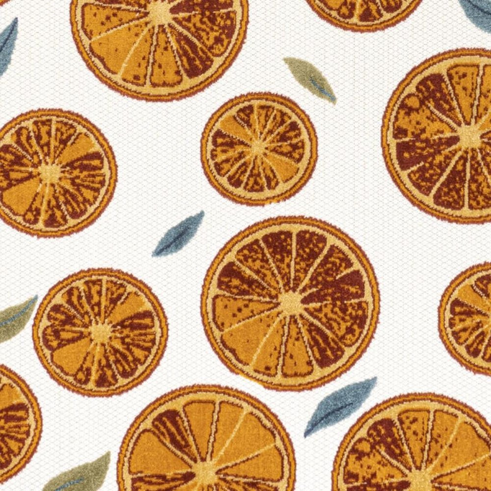 8' X 10' Orange And Cream Polka Dot Indoor Outdoor Area Rug HomeRoots