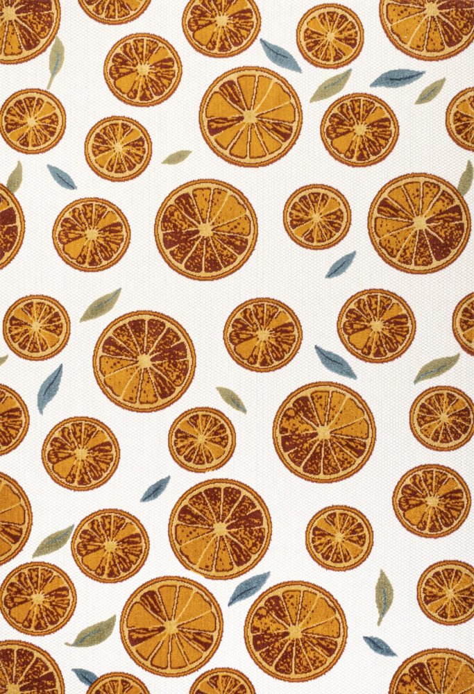 8' X 10' Orange And Cream Polka Dot Indoor Outdoor Area Rug HomeRoots