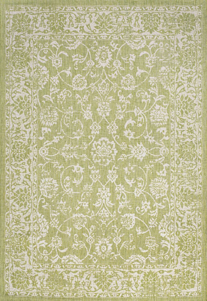 3' X 5' Green And Cream Medallion Indoor Outdoor Area Rug HomeRoots