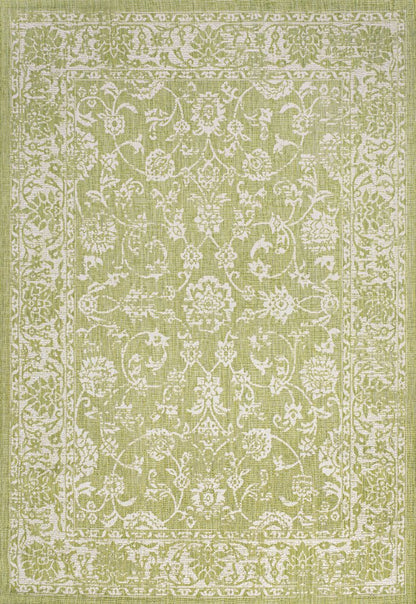 3' X 5' Green And Cream Medallion Indoor Outdoor Area Rug HomeRoots