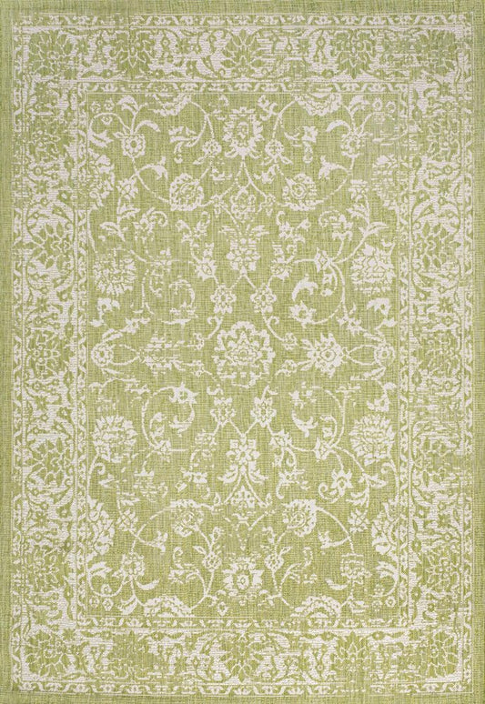 3' X 5' Green And Cream Medallion Indoor Outdoor Area Rug HomeRoots