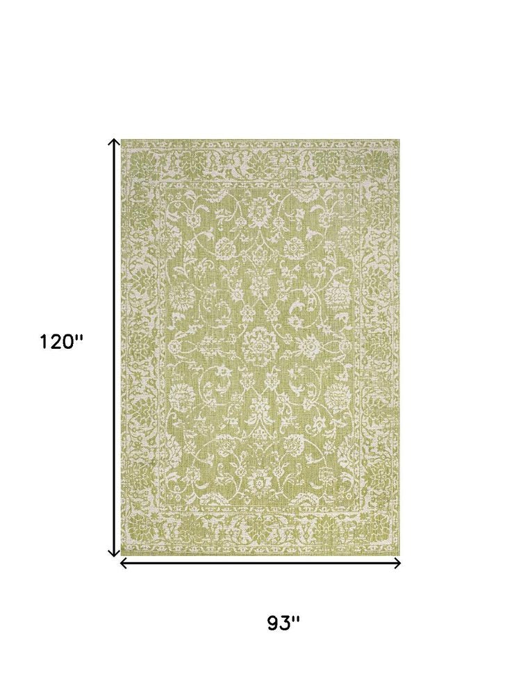 8' X 10' Green And Cream Medallion Indoor Outdoor Area Rug HomeRoots