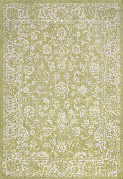 8' X 10' Green And Cream Medallion Indoor Outdoor Area Rug HomeRoots
