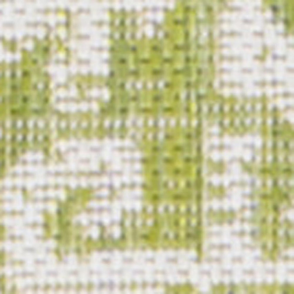 8' Green And Cream Medallion Indoor Outdoor Runner Rug — view 5