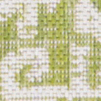 8' Green And Cream Medallion Indoor Outdoor Runner Rug HomeRoots