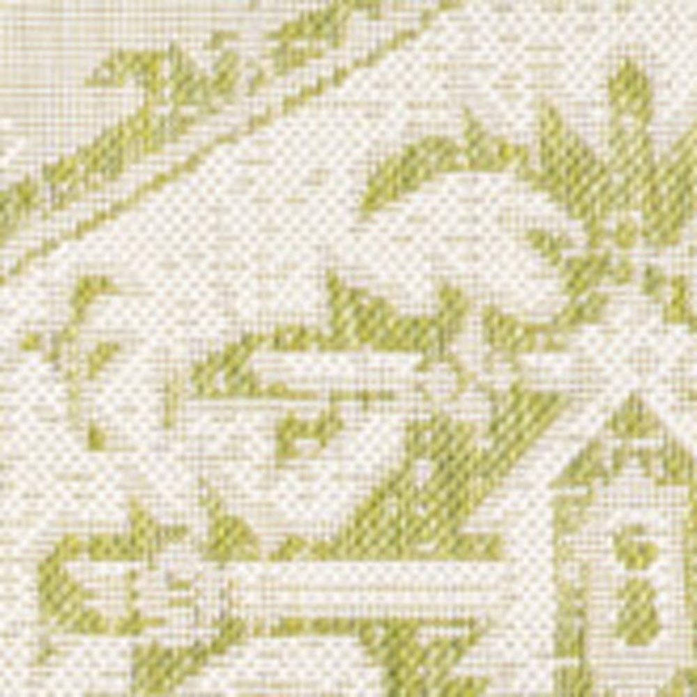 8' X 10' Cream And Green Medallion Indoor Outdoor Area Rug HomeRoots