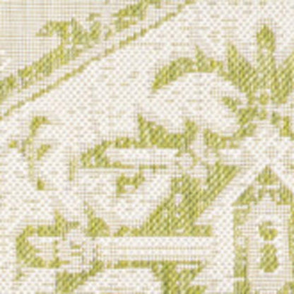 8' X 10' Cream And Green Medallion Indoor Outdoor Area Rug HomeRoots