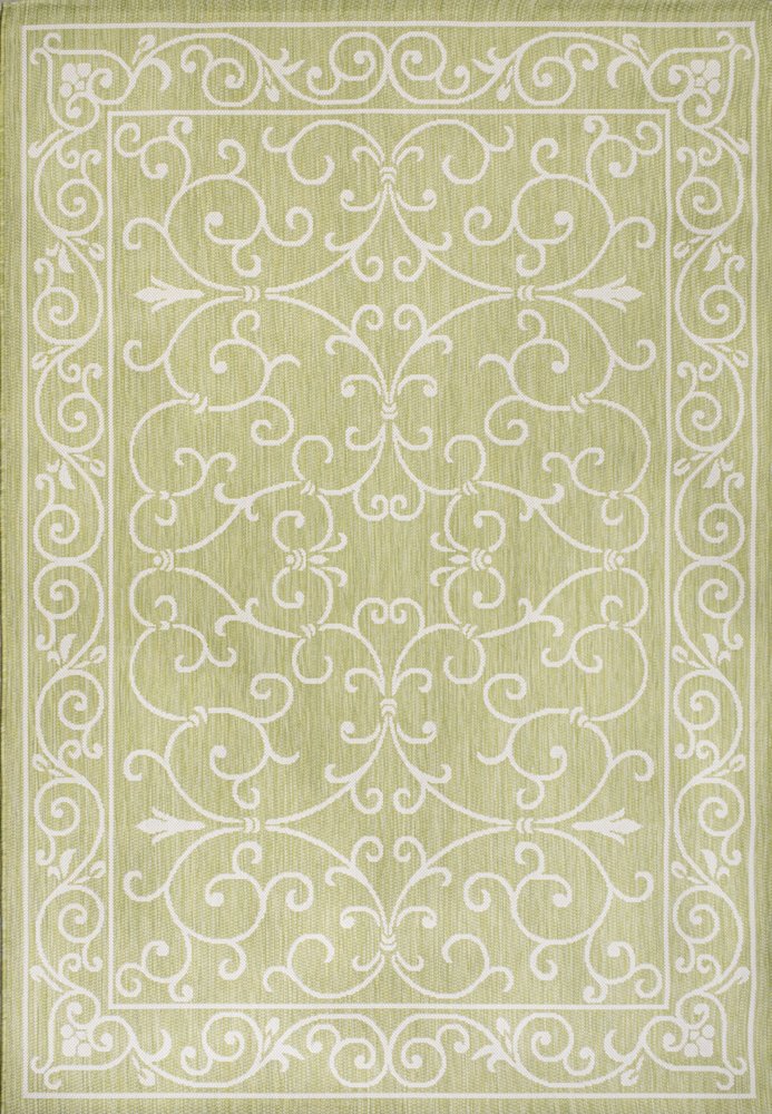 8' X 10' Green And Cream Medallion Indoor Outdoor Area Rug HomeRoots