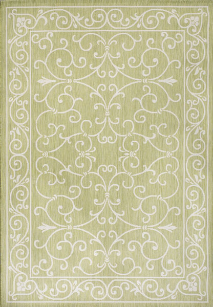 8' X 10' Green And Cream Medallion Indoor Outdoor Area Rug HomeRoots