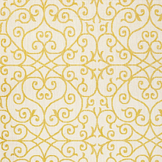 5' X 8' Cream And Yellow Geometric Indoor Outdoor Area Rug