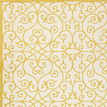 8' X 10' Cream And Yellow Geometric Indoor Outdoor Area Rug HomeRoots