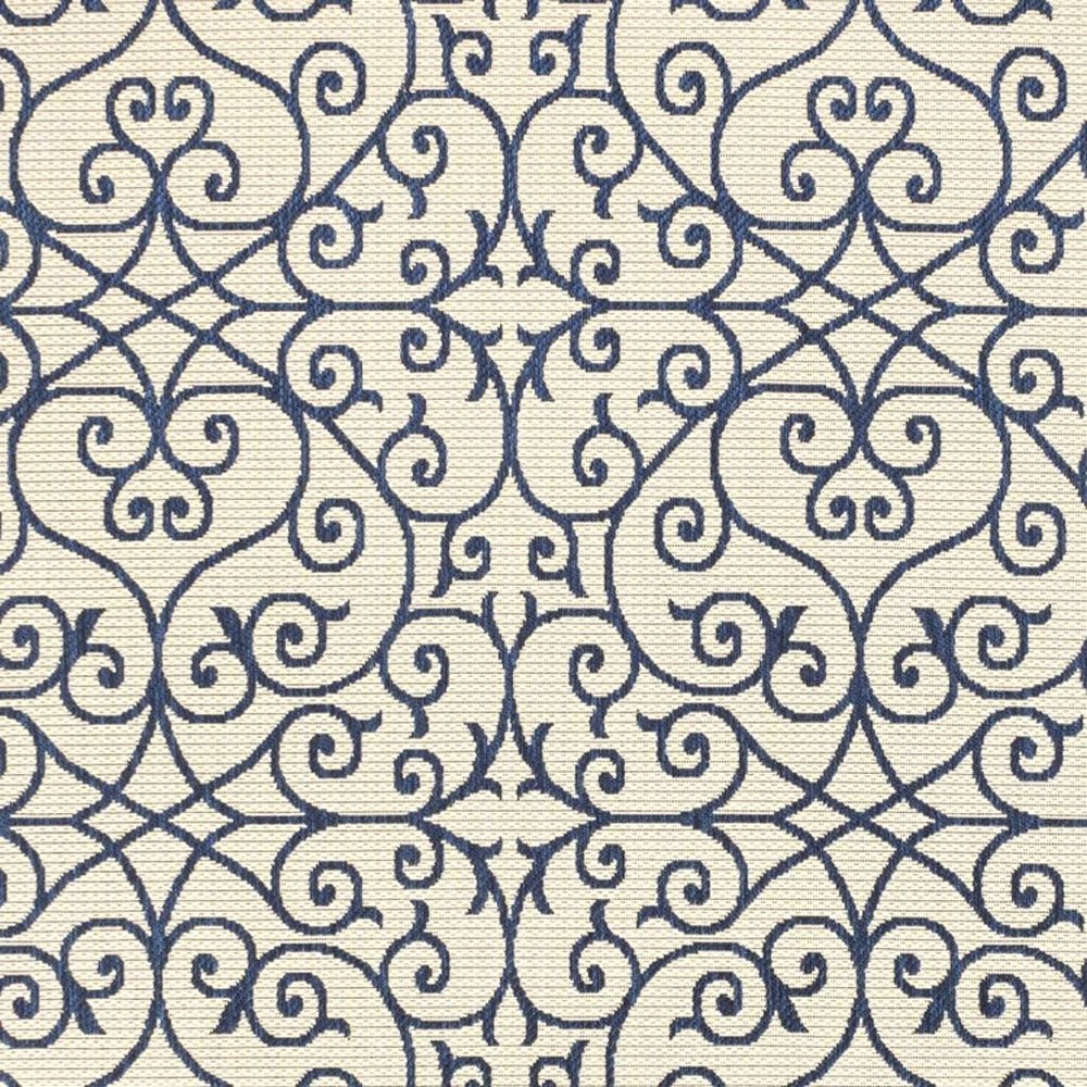4' X 6' Navy Blue And Beige Geometric Indoor Outdoor Area Rug HomeRoots