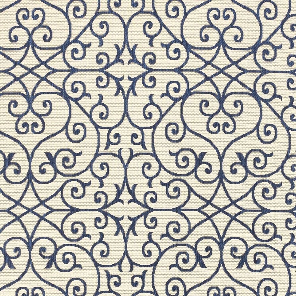 9' X 12' Navy Blue And Beige Geometric Indoor Outdoor Area Rug HomeRoots