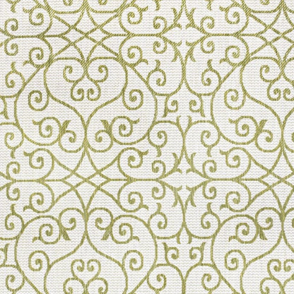 3' X 5' Green And Cream Geometric Indoor Outdoor Area Rug HomeRoots
