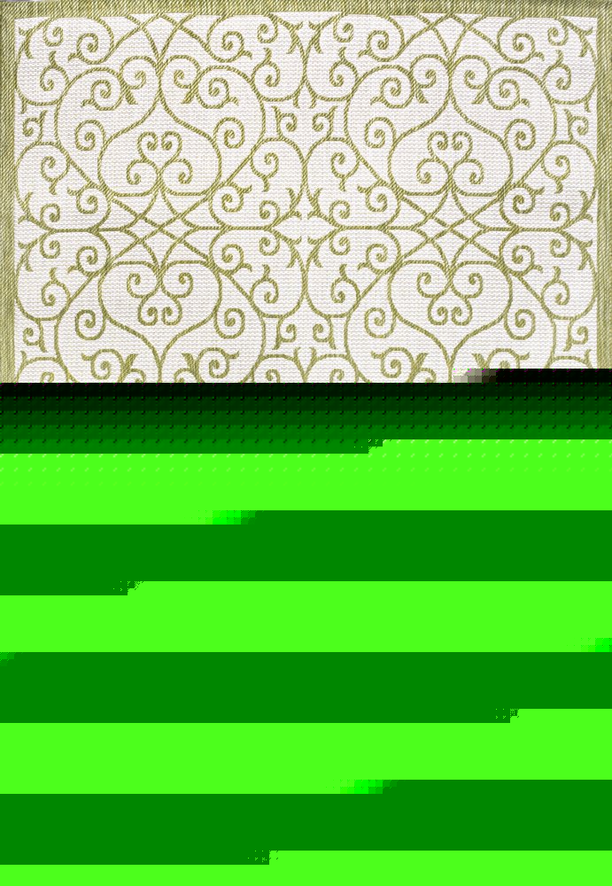 3' X 5' Green And Cream Geometric Indoor Outdoor Area Rug HomeRoots