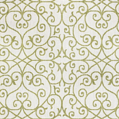 5' X 8' Green And Cream Geometric Indoor Outdoor Area Rug HomeRoots