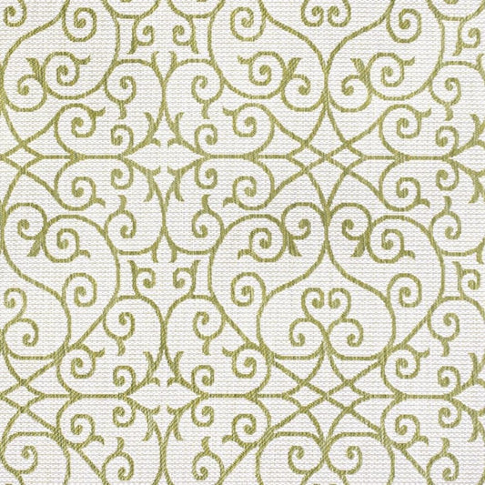 8' X 10' Green And Cream Geometric Indoor Outdoor Area Rug HomeRoots