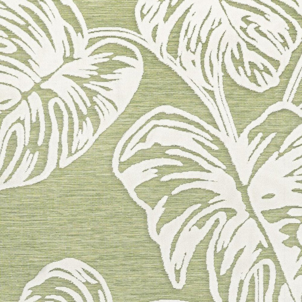 5' X 8' Light Green And Ivory Floral Indoor Outdoor Area Rug — view 2