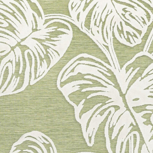 5' X 8' Light Green And Ivory Floral Indoor Outdoor Area Rug