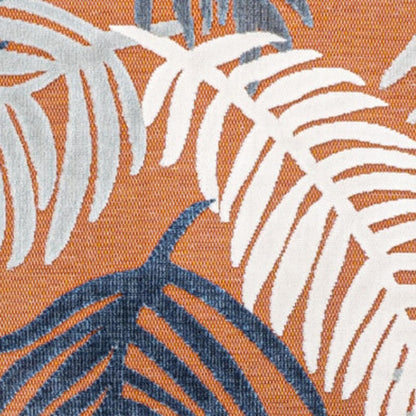 3' X 5' Orange Navy Blue And Ivory Floral Indoor Outdoor Area Rug HomeRoots