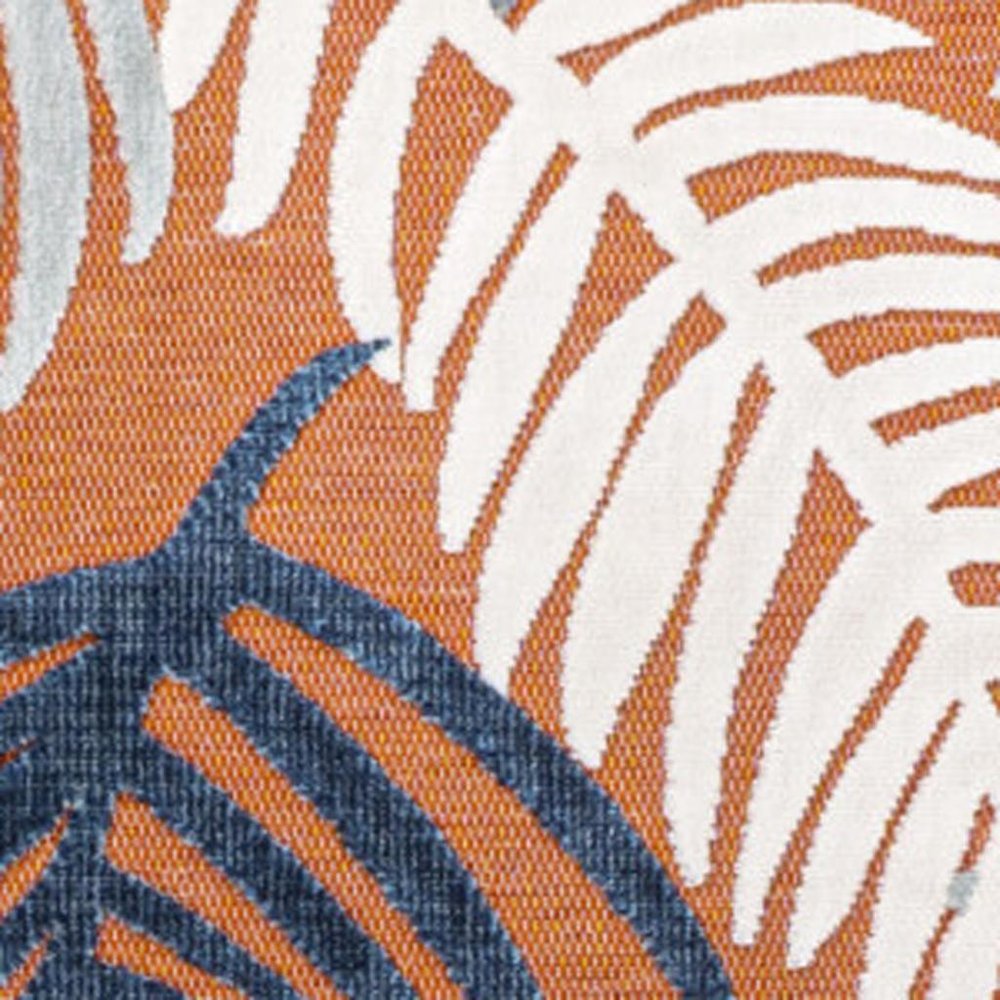 5' X 8' Orange Navy Blue And Ivory Floral Indoor Outdoor Area Rug HomeRoots