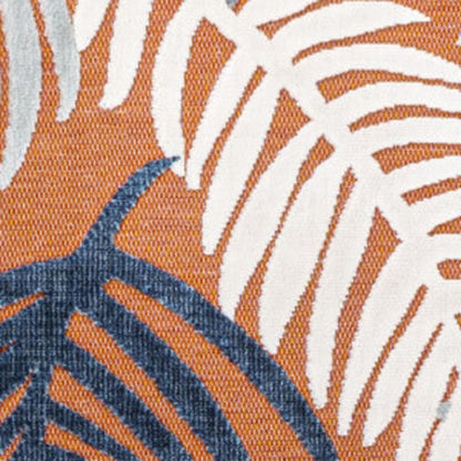5' X 8' Orange Navy Blue And Ivory Floral Indoor Outdoor Area Rug HomeRoots