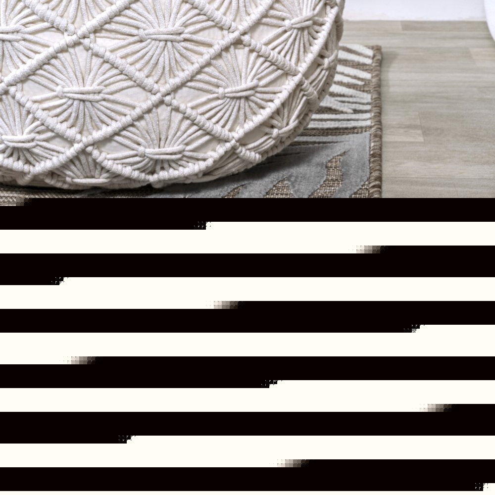8' Brown Navy Blue And Ivory Floral Indoor Outdoor Runner Rug HomeRoots