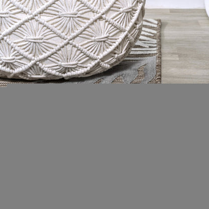 8' Brown Navy Blue And Ivory Floral Indoor Outdoor Runner Rug HomeRoots
