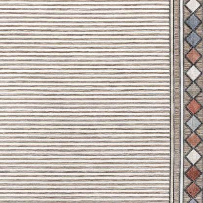 3' X 5' Brown And Ivory Geometric Indoor Outdoor Area Rug HomeRoots