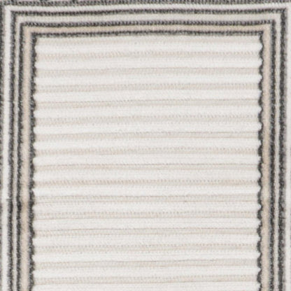 8' Ivory And Beige Geometric Indoor Outdoor Runner Rug HomeRoots