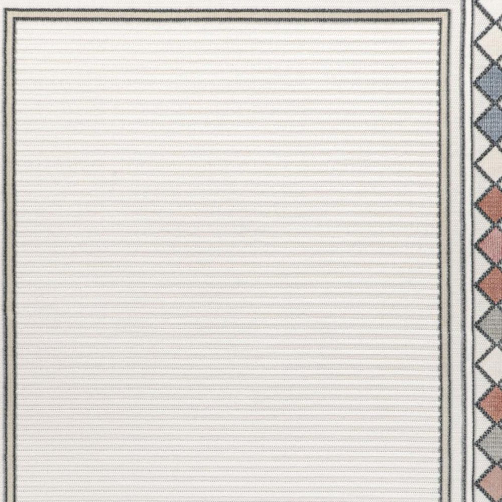 3' X 5' Ivory And Beige Geometric Indoor Outdoor Area Rug — view 2